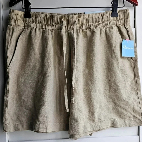 Renmans Pants - Renmans  Linen Shorts Flax Brown Straight Leg size M
